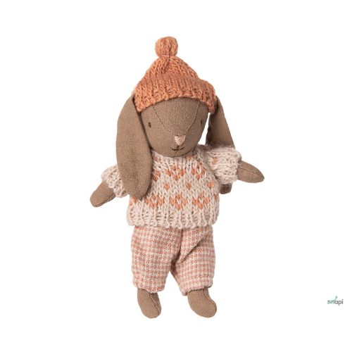 MAILEG TÉLI NYÚL, MIKRO 2025, BARNA-RÓZSASZÍN SZÍNBEN 