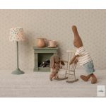 MAILEG NYUSZI  MIKRO MÉRET -  BARNA/RÓZSASZÍN, mágneses mancsú