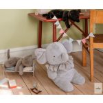 MAILEG PLÜSS ELEFÁNT, 45 CM - SZÜRKE/KÉK - előrendelésre