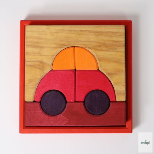 GRIMM'S NÉGYSZÍNŰ ÉPÍTŐSZETT, PIROS