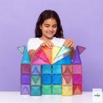 CONNETIX GLITTER CASTLE / CSILLOGÓ VÁRÉPÍTŐ SZETT, 48 DB-OS 