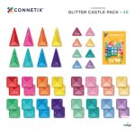 CONNETIX GLITTER CASTLE / CSILLOGÓ VÁRÉPÍTŐ SZETT, 48 DB-OS 