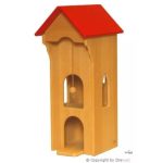 Drewart žeriav s červenou strechou