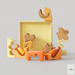 GRIMM'S NÉGYSZÍNŰ ÉPÍTŐSZETT,  SÁRGA